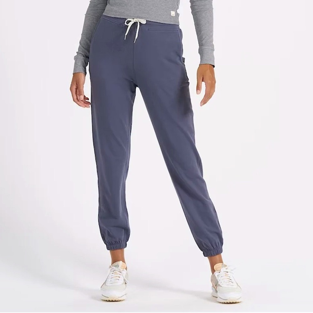 Vuori Blue Track Pants with Elastic Cuffs and Drawstring Waist
